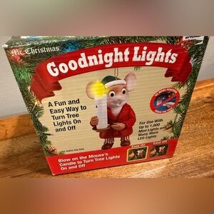 2014 Mr. Christmas Goodnight Lights New in Box Holiday Mouse Blow Out Lights